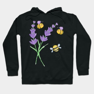 Happy flowers and cute little bees. Hoodie